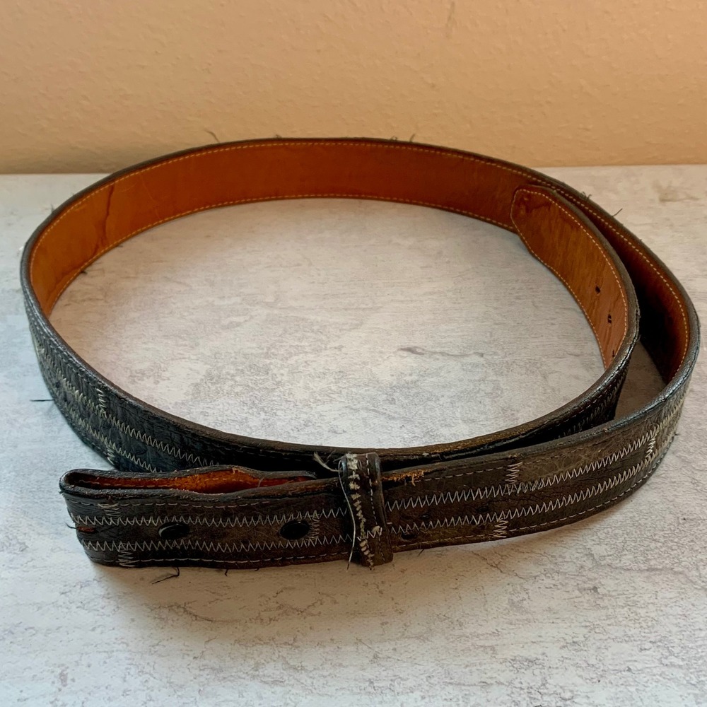 Nocona Belt Co Mens 42 Brown Textured Leather Western Belt Strap 3029N No Buckle